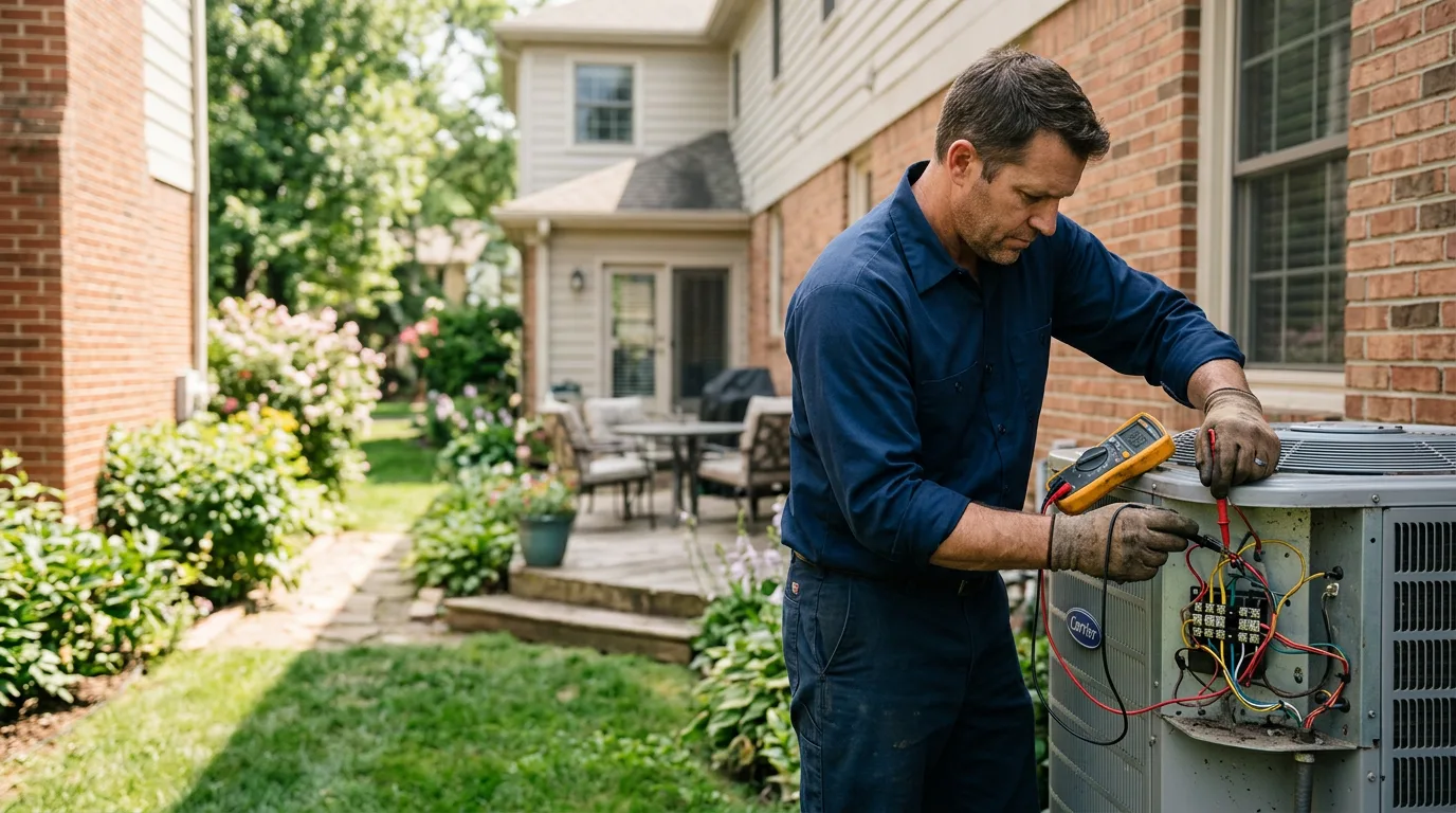 HVAC technician working near Damascus, PA